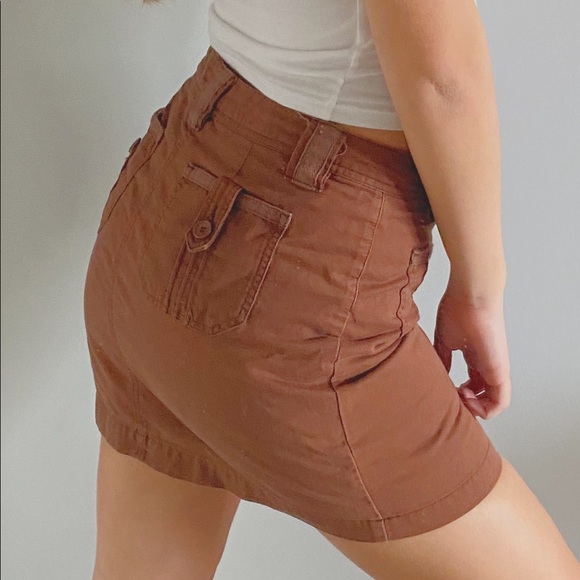 terracotta colored skirt with frilly pockets - Picture 3 of 3